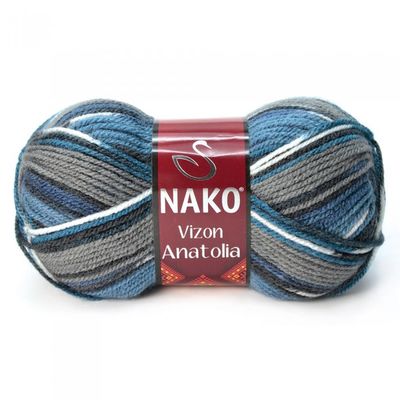 Nako Vizon Anatolia Yarn Dıy Knitting Rope Yarn Multicolor Shawl Cardigan Scarf beanie colored rope Soft 100% Premium Acrylic: 81027