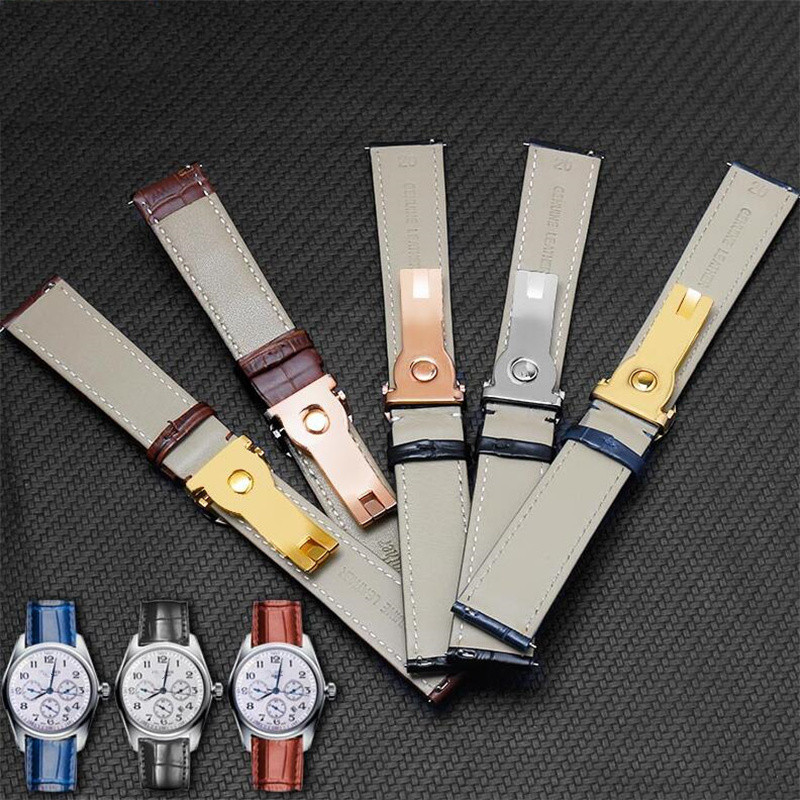 Duurzame lederen horlogeband 20 21 22 mm bruin zwart blauw vouwsluiting kalfsleren band geschikt voor Patek Phili 5146 5270 horloge