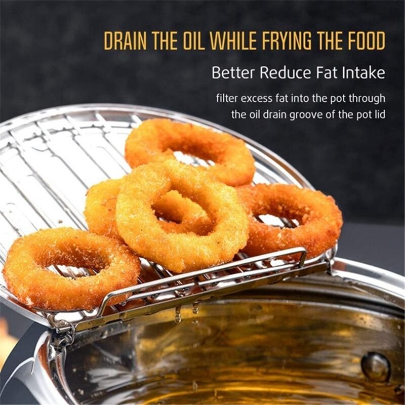 Cucina pentola per friggere termometro Tempura friggitrice pentola controllo della temperatura utensili da cucina in stile giapponese fritto utensili da cucina