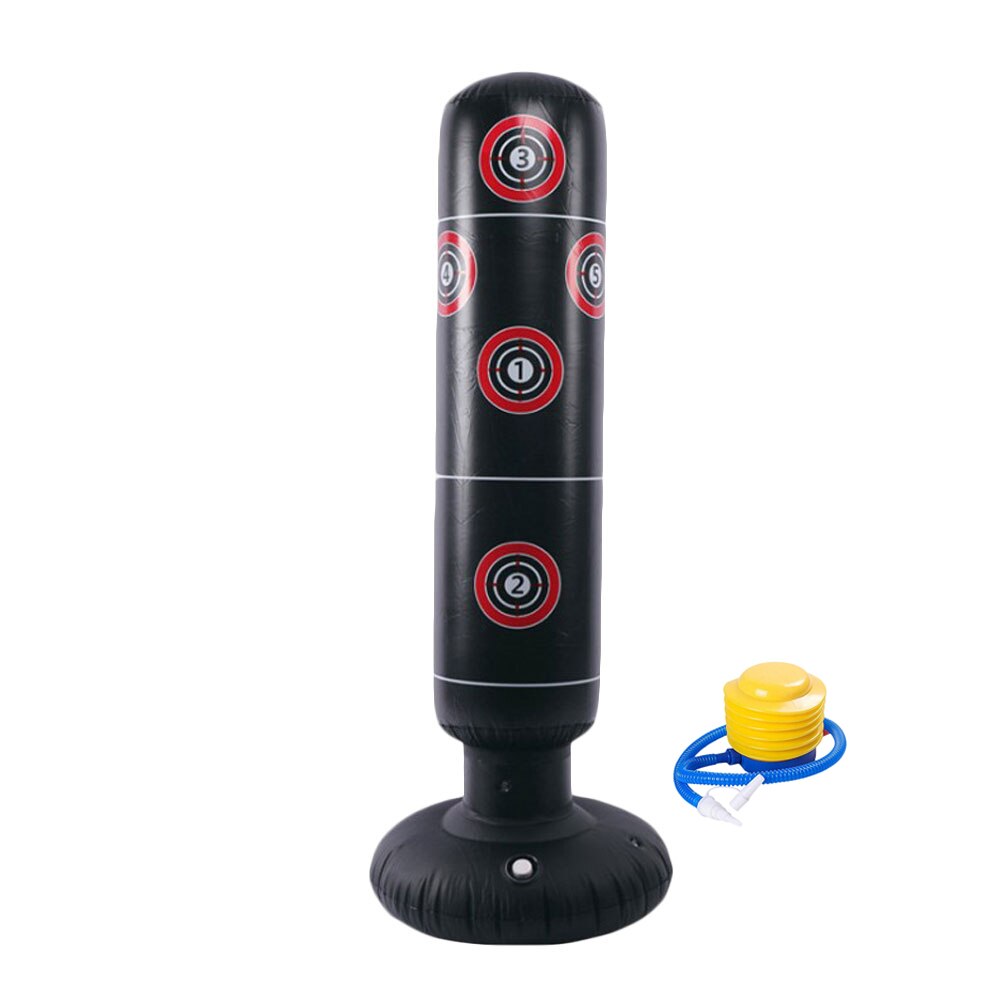 Columna de boxeo inflable Vertical, 1,6 m, para adultos y niños, cilindro de vaso grueso para Fitness, saco de boxeo de descompresión, columna de soplado: Default Title