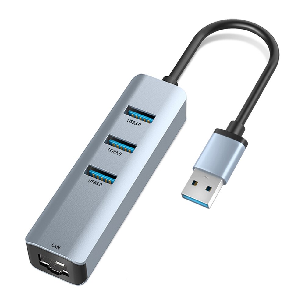 Portable 4 in 1 USB HUB USB 3.0 to Rj45 HUB Gigabit Ethernet Adapter 1000Mbps Network Card Lan for Laptop Desktop PC