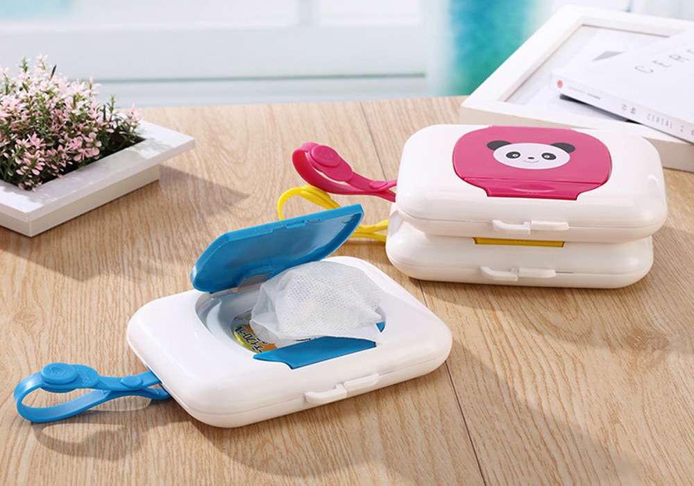 Boîte à lingettes humides Non toxique pour bébés, étui de voyage pour lingettes humides pour enfants, distributeur à langer, support de rangement pour mouchoirs