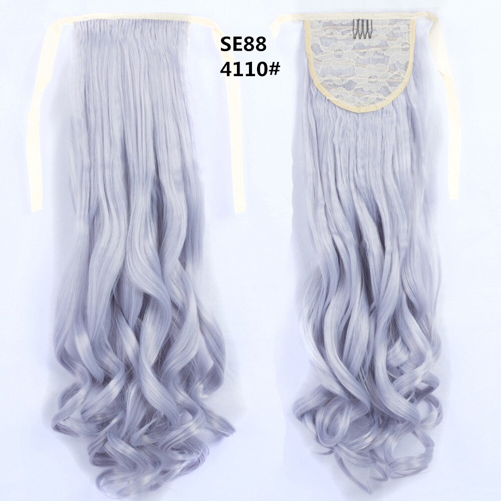 WERD 18 Inches Big Wave Hair Extensions High Temperature Chemical Fiber Hair Extensions White / Black Female: 4110