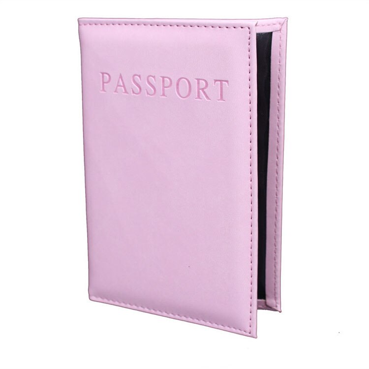 OKOKC English Alphabet Solid Passport Cover PU Passport Package Travel Tickets Passport Holder Travel Accessories: Pink