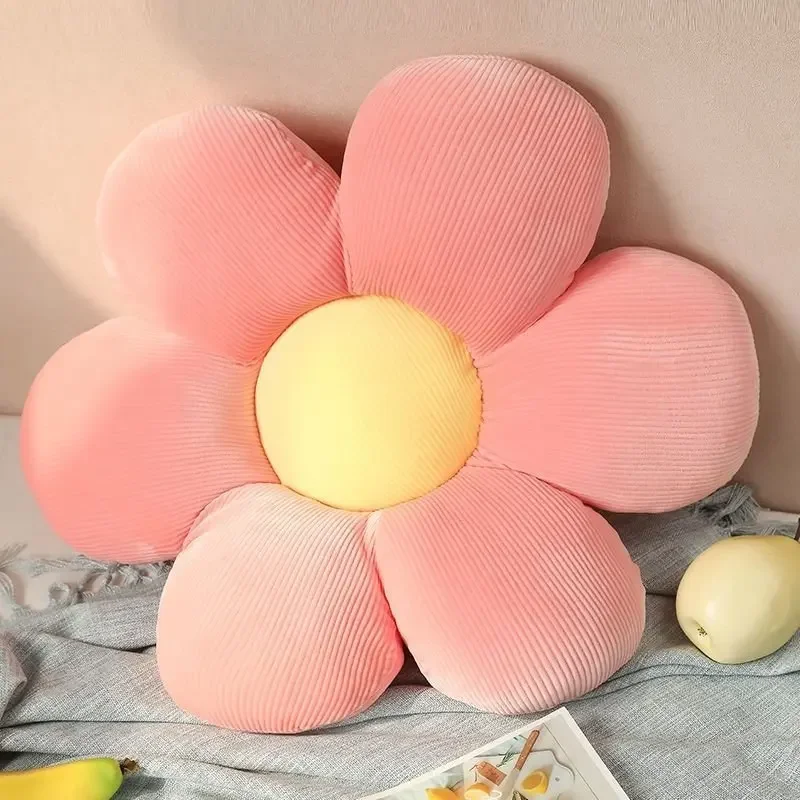 Almohada de asiento de pétalos, cojín suave y agradable para la piel de girasol, tapete de flores de felpa multifuncional y muy elástico para uso doméstico: Borgoña