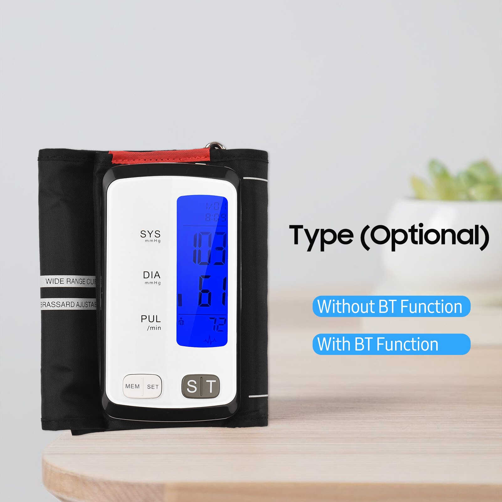 Smart BT Blood Pressure Tester Automatic Upper Arm Electronic Blood Pressure Monitor 3.2-inch LCD Display BP Cuff for Home Use