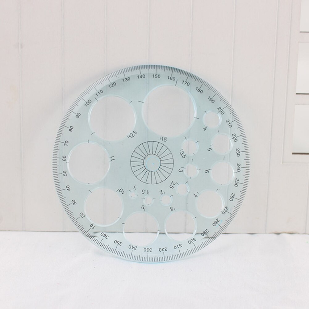Round Template Ruler Circular Template 360 Degree Office Drawing Embossing Ruler for Quickly Measuring Accessories