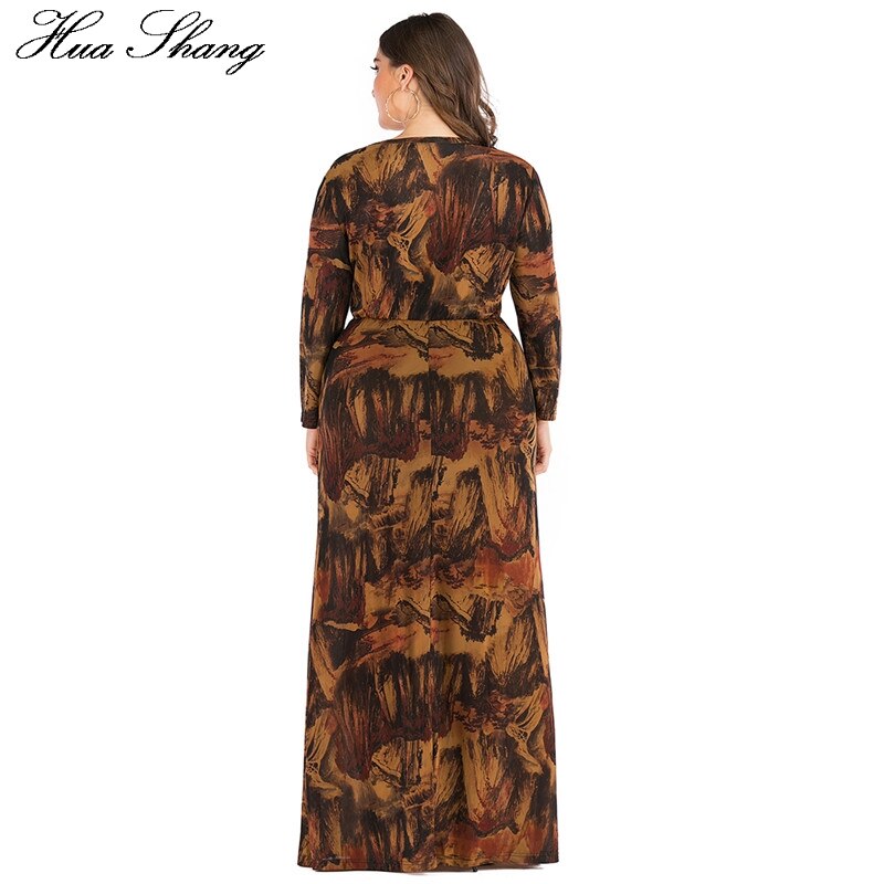 6XL Plus Größe Abayas Muslimischen Kleid Frauen Herbst Winter Langarm retro Druck Jahrgang max Lange Kleider Dubai Islamische Kleidung