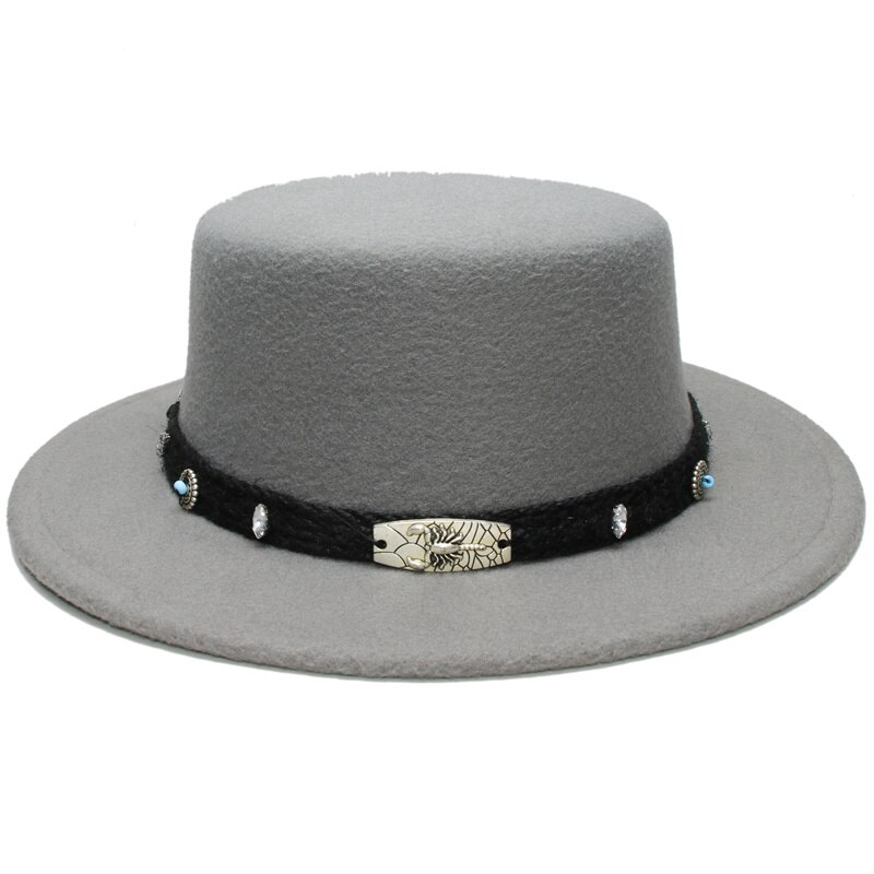 Lierys Crushable Pork Pie Hoed Dames/Heren - Made in Italy wolvilthoed vilthoed wollen met ripsband voor Herfst/Winter - 57 cm grijs