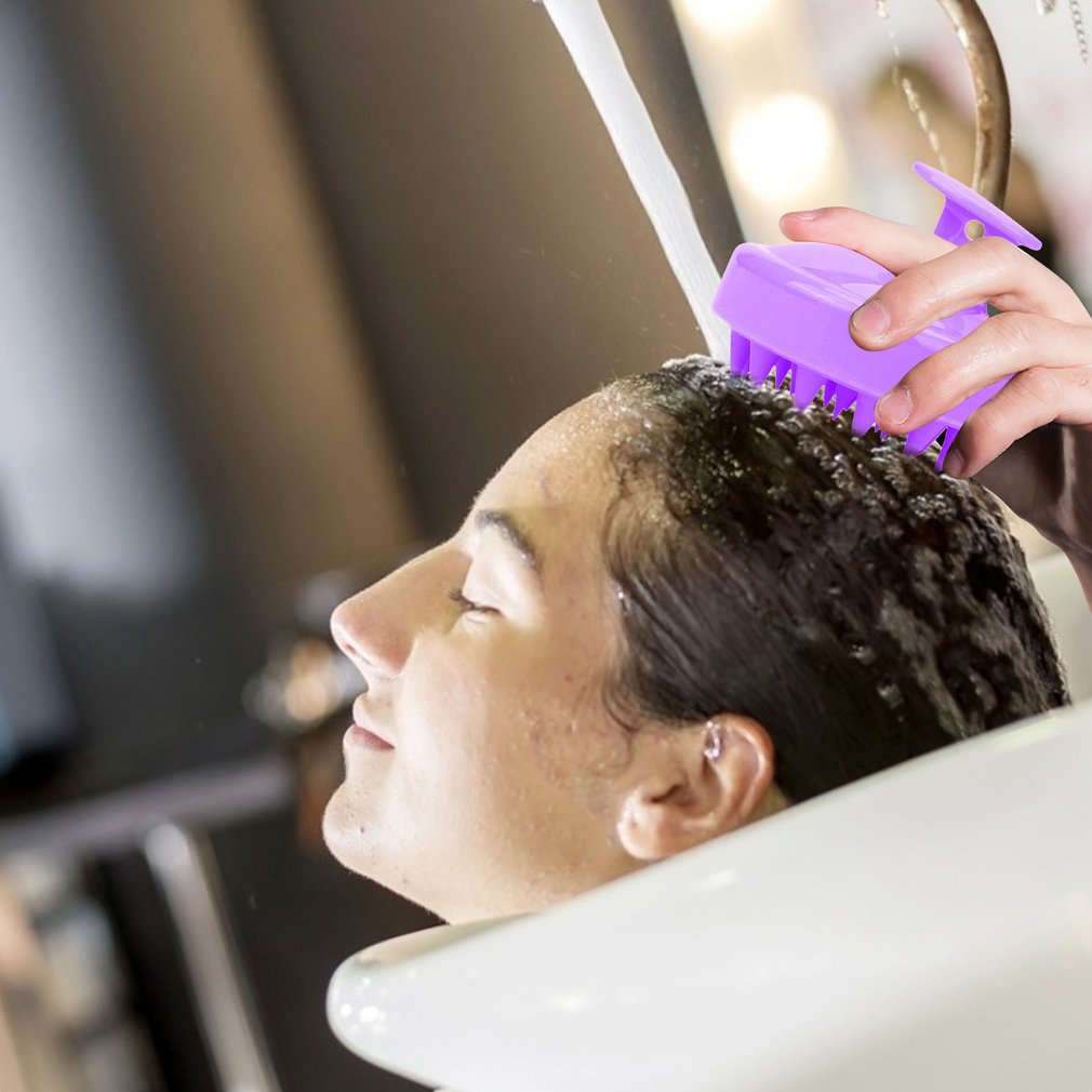 Multifunktionel Silikone Shampoo Børste Hovedbund Massage Børste Hårvask Kam Brusebad Børste
