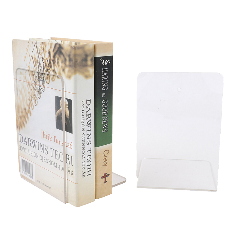 Eaasty Bookend, 12 Pieces Clear Acrylic Office-desk Bookends For Shelves, Heavy Duty, L Shaped Dividers, Desktop Organizer, Bookshelf, Home Library - View #3