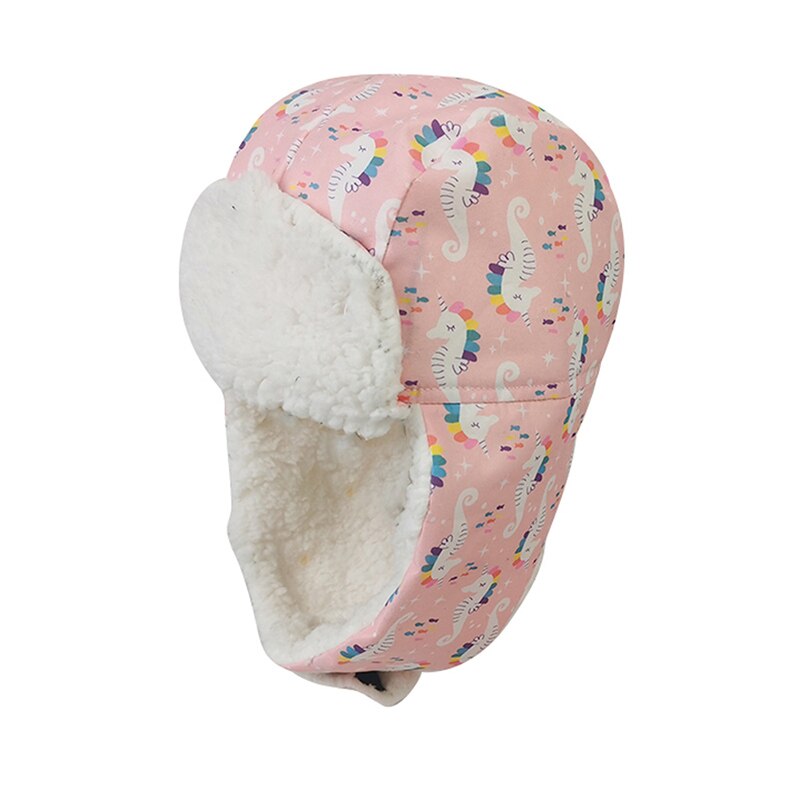 Vinter øreklap hat pige pink beanie bomber hat barn fleece varm efterår skiløb vandtæt udendørs tilbehør småbørn baby