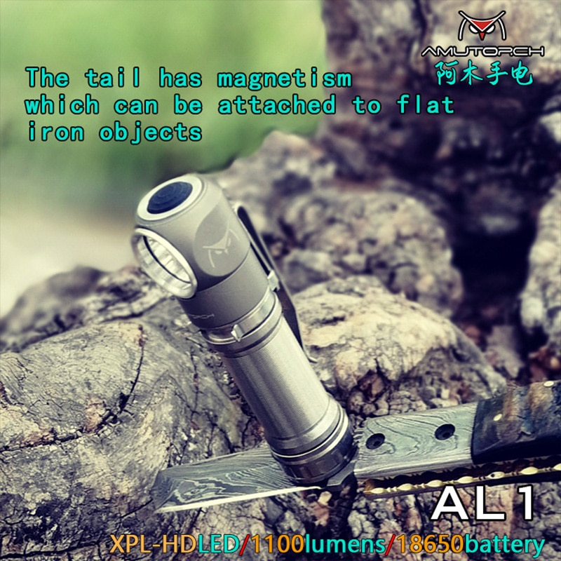 Amutorch AL1 XPL HD 1000LM L-shape Corner LED Flashlight Aluminum Alloy / Titanium alloy tail magnet Work Light 18650 battery