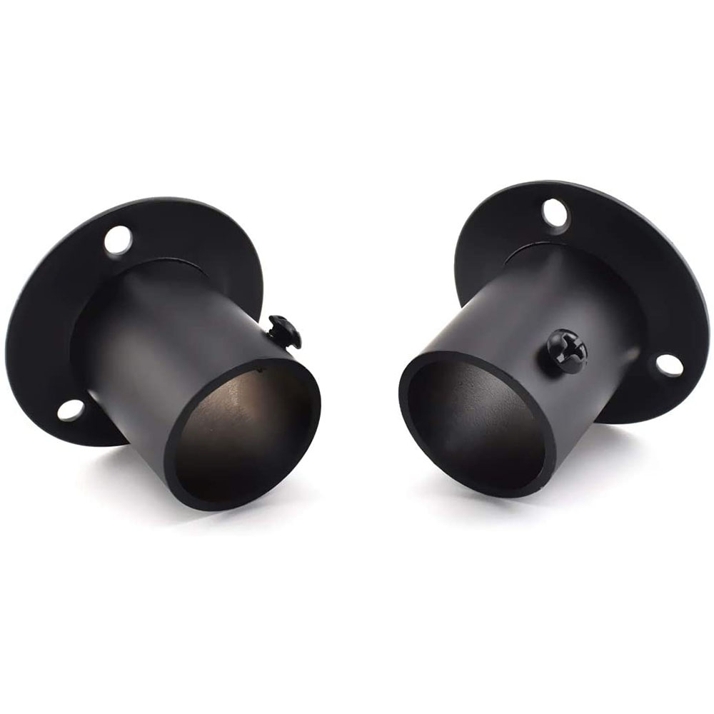 1-1/4 Inch Curtain Rod Ceiling-Mount Bracket Stainless Steel Flange Rod Holder Closet Pole End Supports Socket 2 Pack