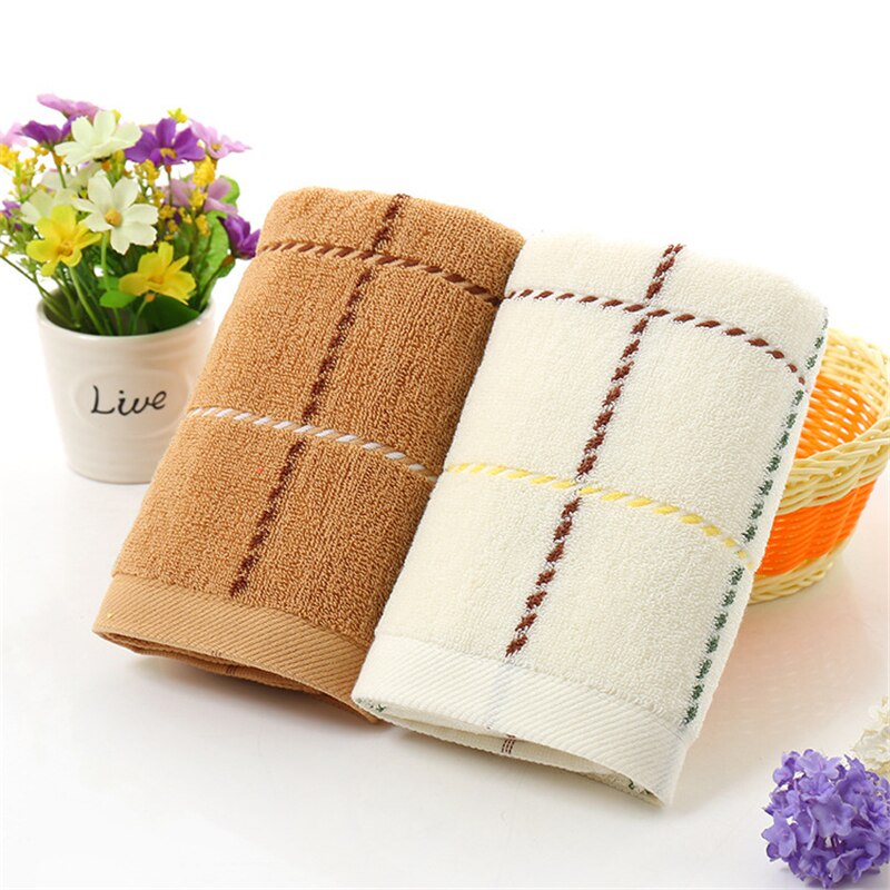 Jacquard Plaid 33*74 cm Soft 100% Terry Hand Towels for Adults Decorative Face Bathroom Hand Towels Toallas de Mano V5841