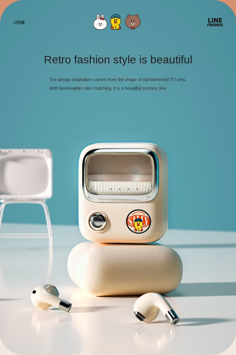 Mobile Phone Accessories Wireless Bluetooth Headset Semi In Ear Sports Waterproof and Noise Reduction Stereo Retro Headset