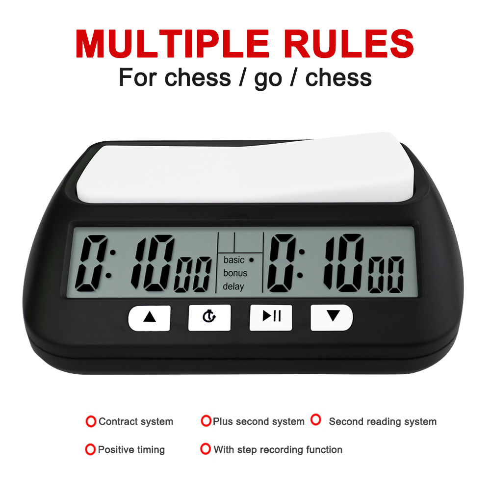 Chess Clock Count Up Down Timer Multipurpose Digital Watch Portable Board Game Timer Clock for International Chess