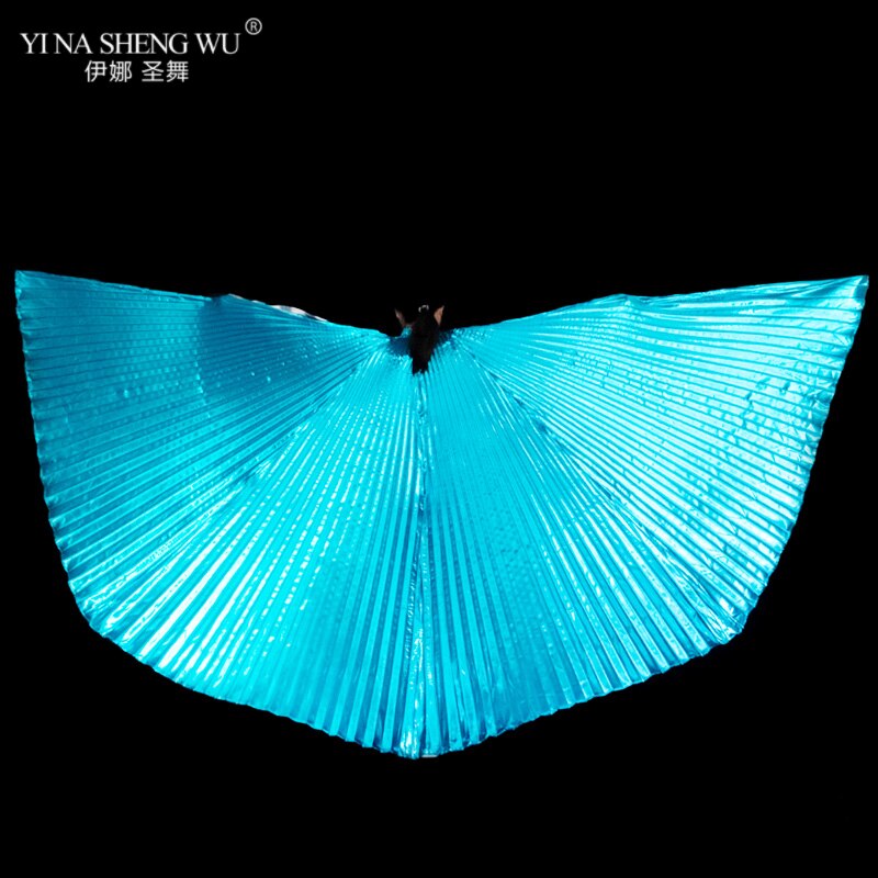 Alas de Isis para danza del vientre para adultos, accesorio para danza del vientre, bollwood, Oriental, egipcio, alas, disfraz sin palos, dorado: Turquoise