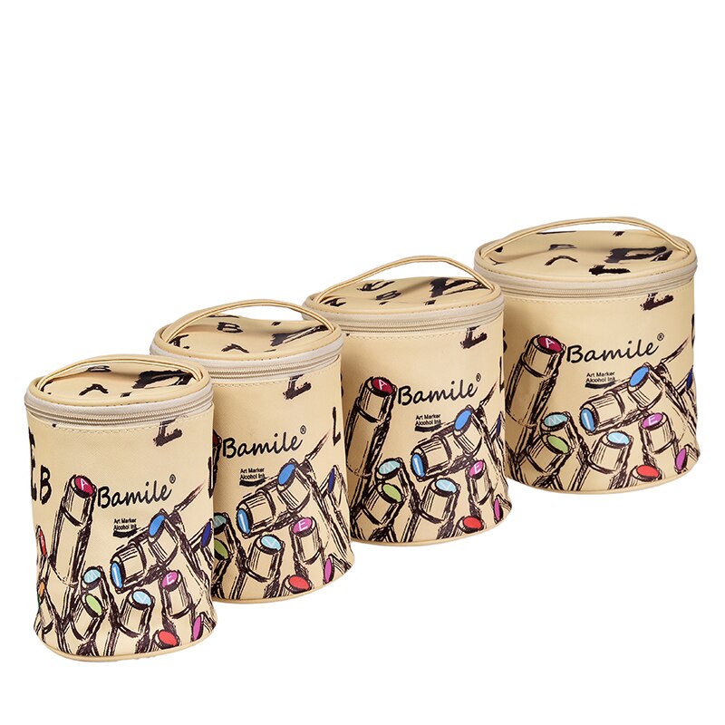 Marker Pen Case Holder for 30/40/60/80 Markers Organizer Multifunctional Zipper Storage Carrying Bag with Pattern