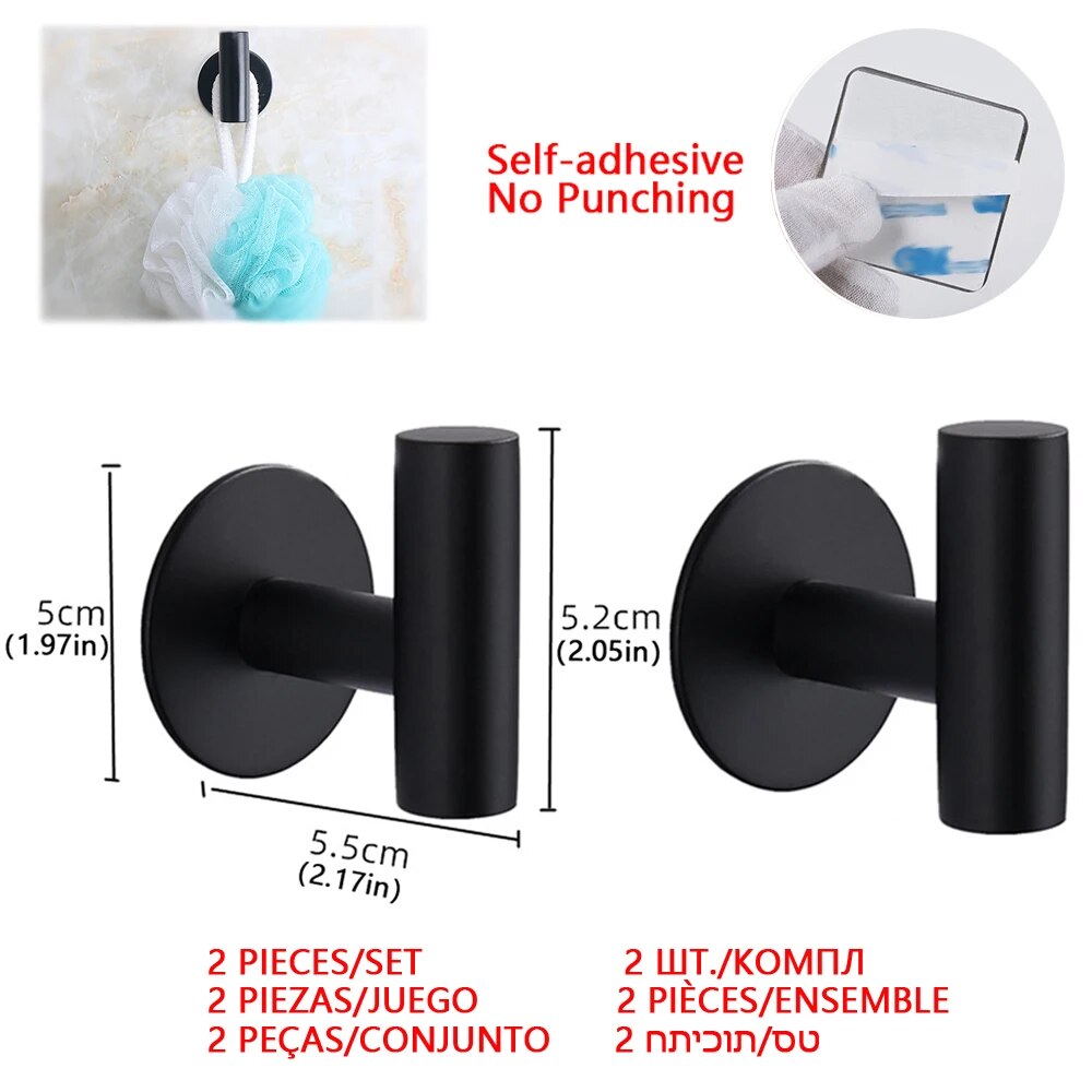 Ganci autoadesivi in acciaio inossidabile adesivi murali ganci appesi appendiabiti portachiavi portasciugamani borsa appendiabiti accessori per la casa: bianca