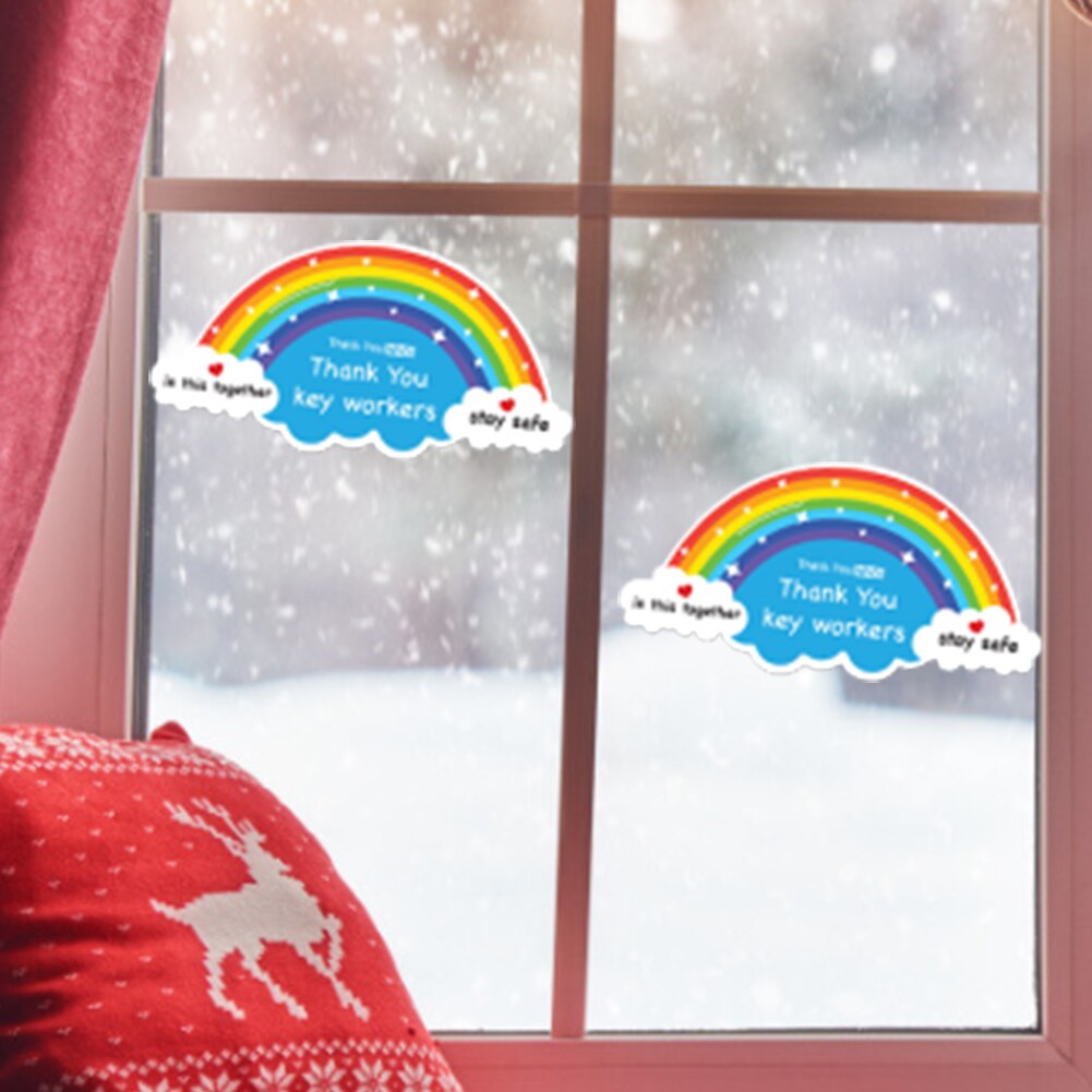 Vinyl Stickers Rainbow Waterproof Anti-fading Stickers For Window Car Taxi Van Shop Notebook