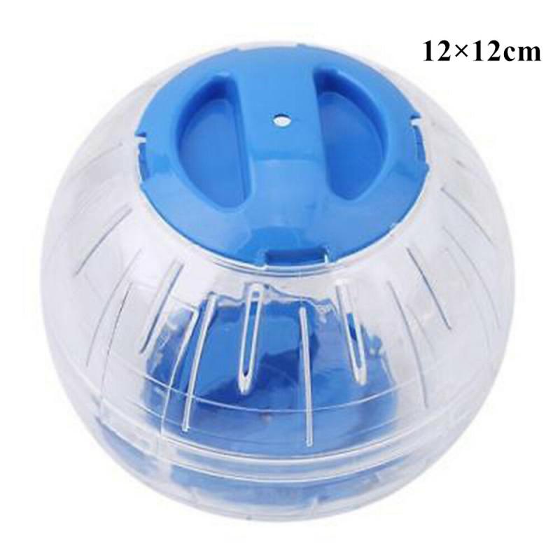 Bola transparente transpirable de 12cm con soporte para hámster, producto para mascotas, bola pequeña para correr, 2 colores, de plástico, apta para suministros para mascotas pequeñas: 02