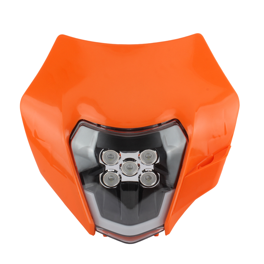 Faro delantero para motocicleta, faro Led Para KTM EXC XC SX EXCW SXW Duke 125-500 Focos Para Moto Dirt Bike Enduro Motocross: Gris oscuro