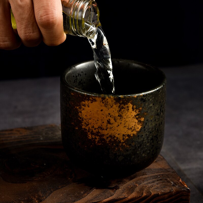 Tekop vintage japansk kop 200ml skyld kopper mester te skål sushi køkken tilbehør keramisk tekop tekopper tekande dekor