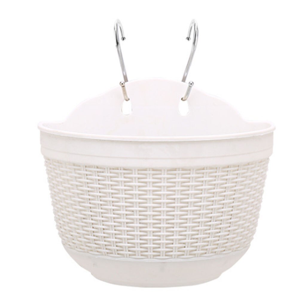 Wandmontage Bloempot Imitatie Rotan Muur Opknoping Bloem Plant Pot Halfronde Hars Hek Mand Voor Balkon Tuin Indoor: 05(M)