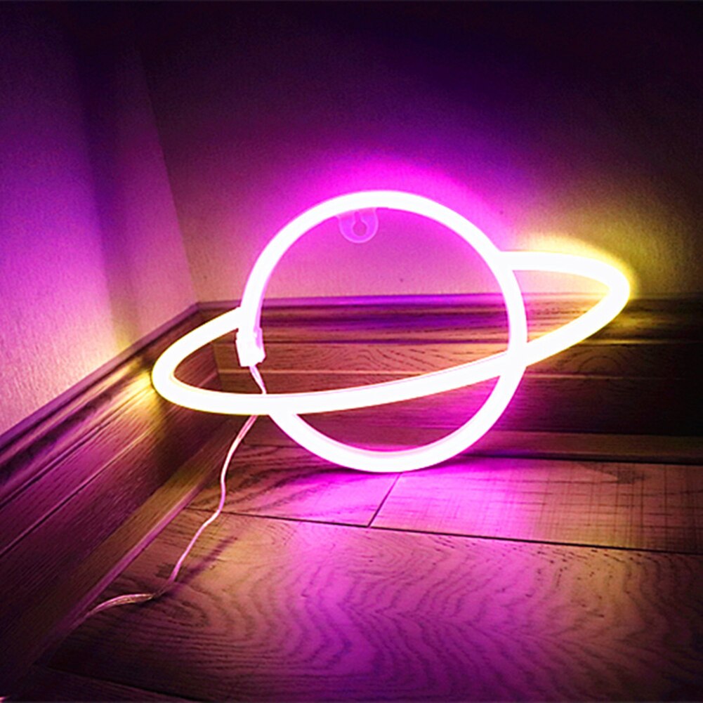 Led Neon Teken Licht Led Kleurrijke Neon Lamp Planeet Teken Thuis Muur Sterrenhemel Wedding Bar Winkel Window Room verlichting Decor: 5