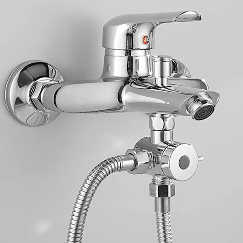 3 Way Shower Arm Diverter Valve For Hand Shower T-Valve Adapter Shut-Off Valve for Bathroom Attachment