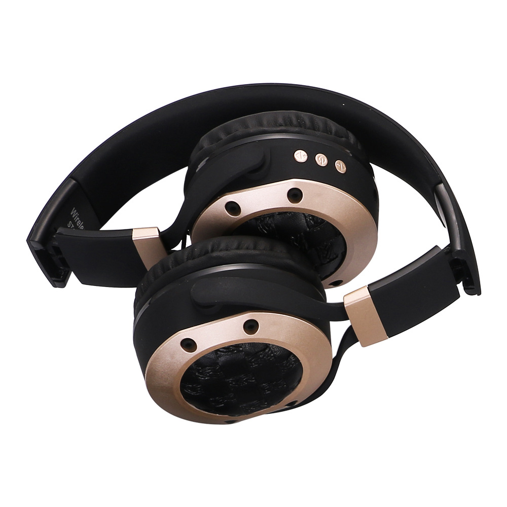 Plug-in Bluetooth Headset 5.0 Leather Earmuff Headset Wireless Headset with Michael Phone Headset
