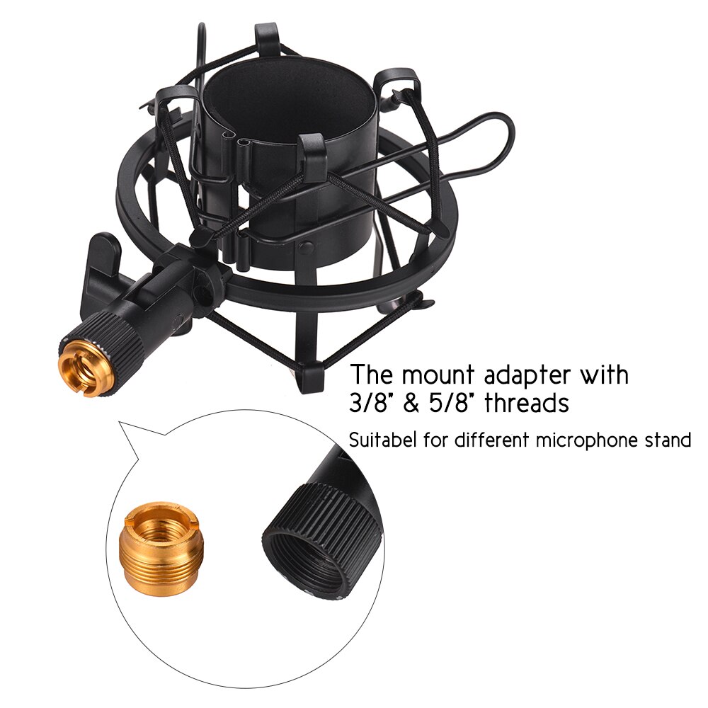 Metal Univerdal Condenser Microphone Mic Shock Mount Holder Bracket Anti-vibration for On-line Broadcasting Studio