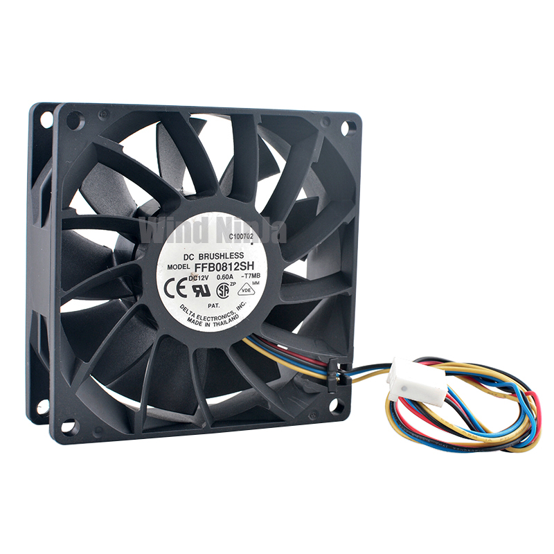 FFB0812SH 8cm 80mm fan 80x80x25mm DC 12V 0.60A 4pin Dual ball bearing high speed Axial flow fan cooling fan for chassis CPU