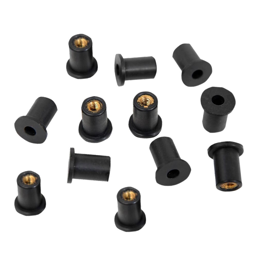 12 Pieces M5 Metric Rubber Well Nuts Blind Fastener Motorcycle Windscreen Wellnuts for Kayak