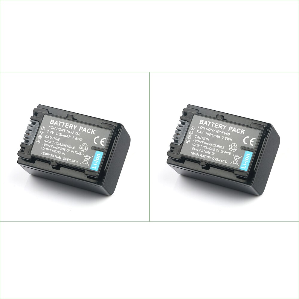 NP-FV50 NP FV50 NPFV50 Digital Camera Battery + Charger for Sony NP FV30 FV40 FV70 FV100 FV50A FV70A FV100A DCR SR15 SR21: 2PC Battery
