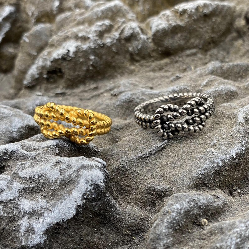 klasyczny splot węzeł wiking pierścień ze stali nierdzewnej dla obu płci nordycki kobiety pierścień dla mężczyzn prezent biżuteria moda metal złoty kolor hurtownia