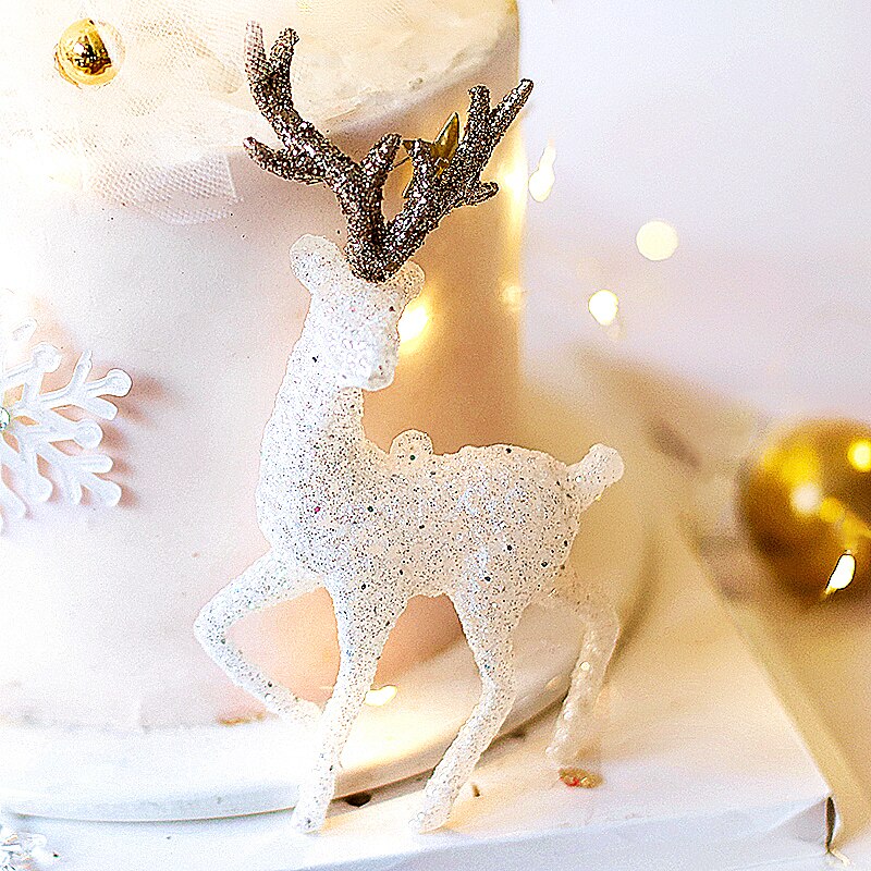 yarn Christmas Tree Elk Snowflake Cake Topper for Birthday Party Decor Star Baking Supplies Dessert