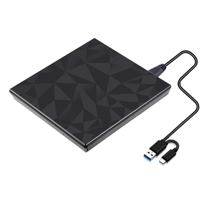 Lecteur DVD USB 3.0 et type-c, graveur de CD, enregistreur de lecture-écriture à grande vitesse, lecteur externe DVD-RW: Default Title