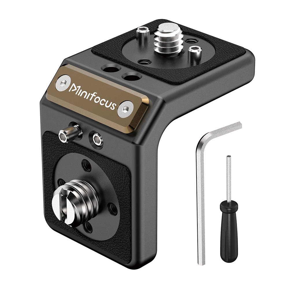 Mini L-Shaped Mount Plate, Right-Angle Plate Mounting Bracket with ARRI, 90° Angle Video Rig Adapter for Wireless Transmitter