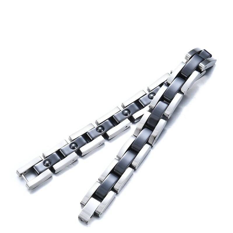 Hochzeitskette schmuck edelstahl weiß rosa schwarz keramik Germanium magnetgliederarmband für damen und herren