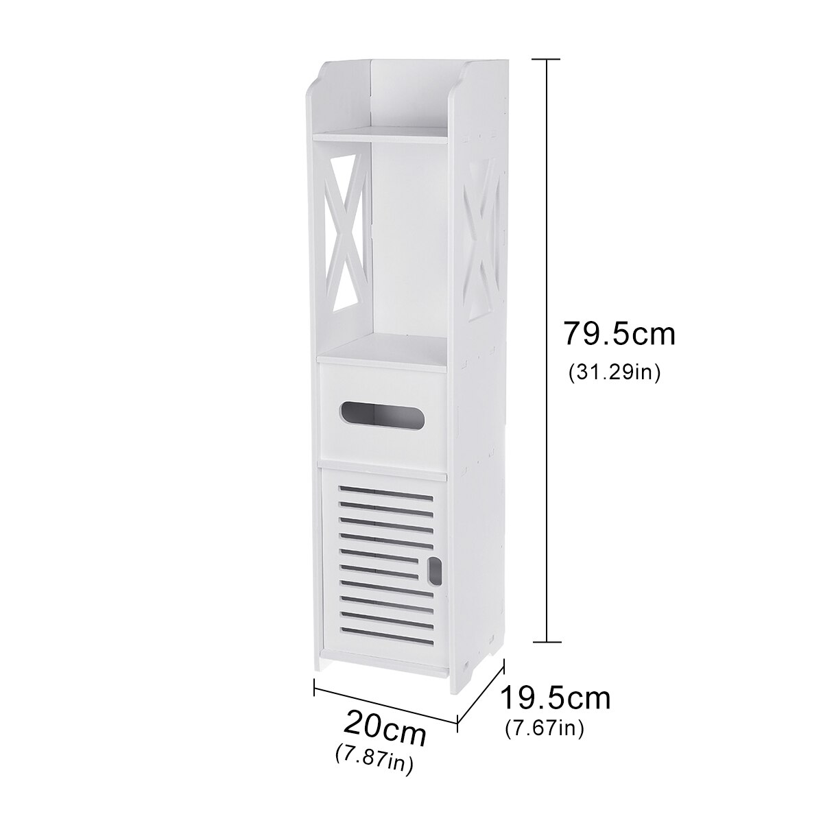 DIY Small Bathroom Toilet Storage Cabinet Waterproof Organizer Vanity Floor Standing Rack Washbasin Shower Corner Sundries Shelf: 7.87x7.67x31.29in