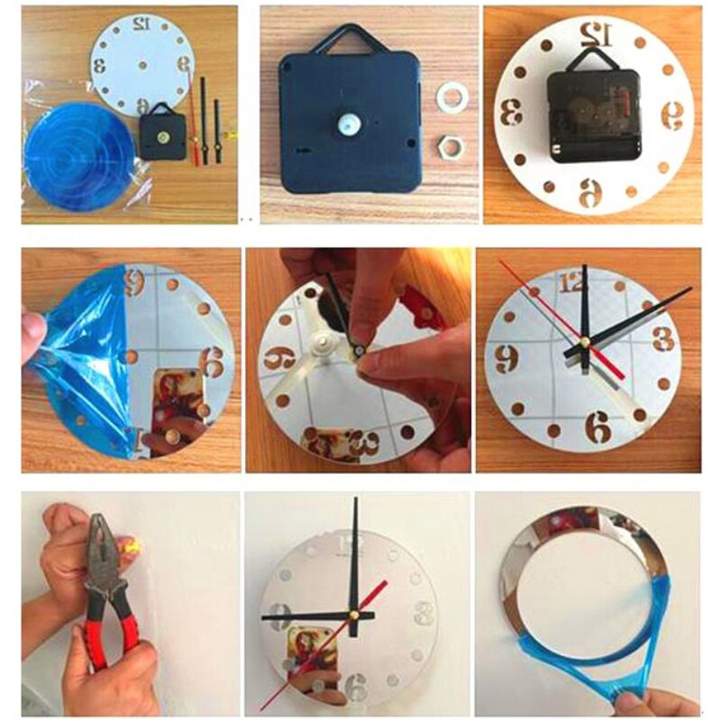 DIY acrylic mirror wall clock simple home decoration mute coffee cup quartz clock Coffee cup wall clock
