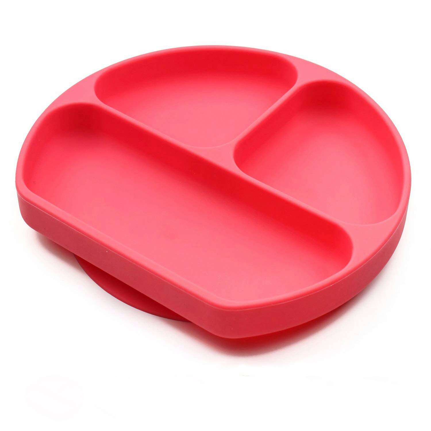 Placas de succión para bebés, manteles individuales de silicona para niños pequeños que se adhieren a bandejas de silla alta y platos de mesa: 1pc Red