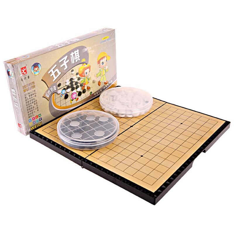 Folding Portable Gomoku Gobang Travel Chess Game Board with Magnetic Entertainment Parts Student Puzzle Chess Board Set