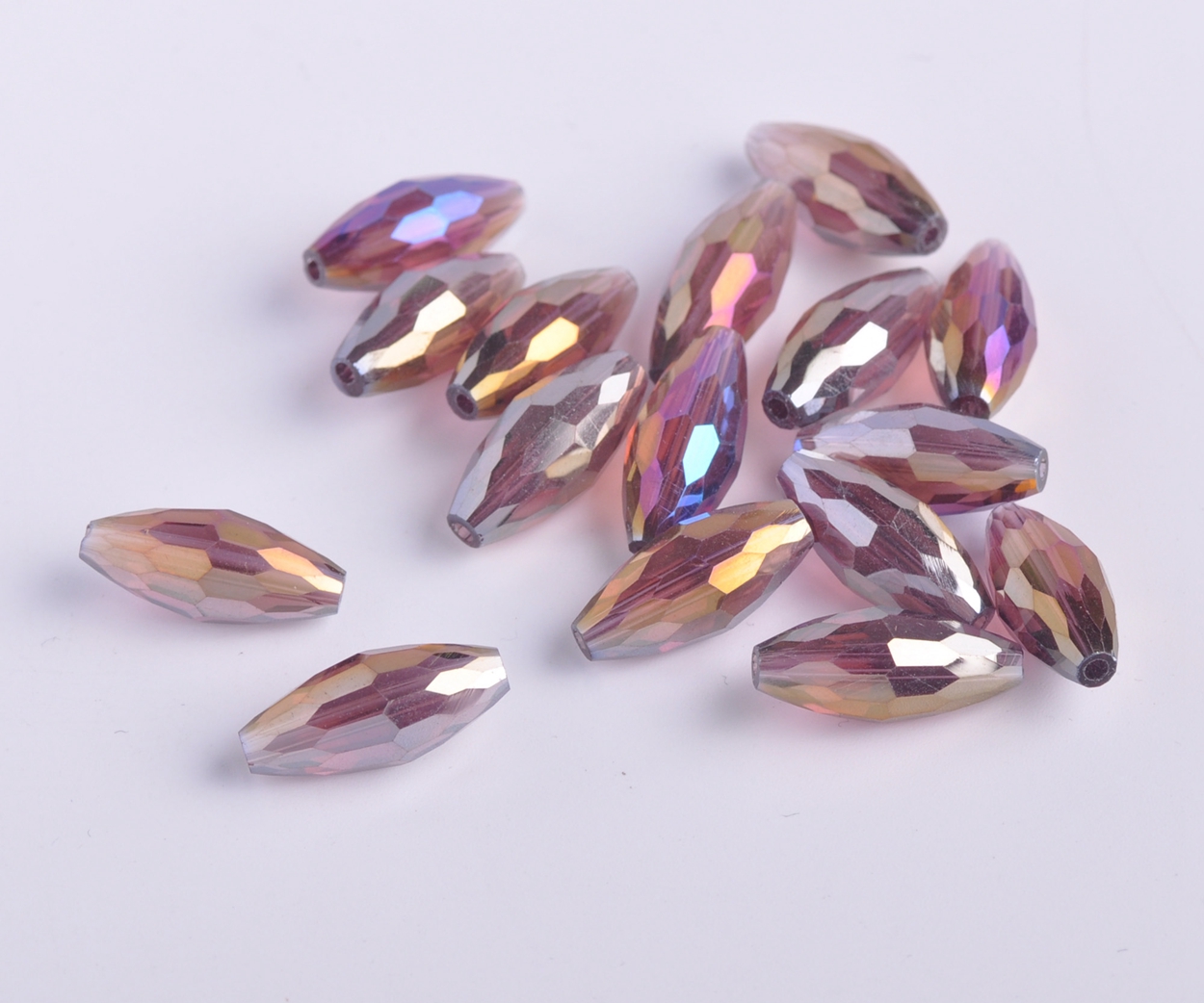 Cuentas artesanales sueltas de cristal de corte facetado de tubo ovalado de 18x8mm para fabricación de joyería DIY: Amarillo