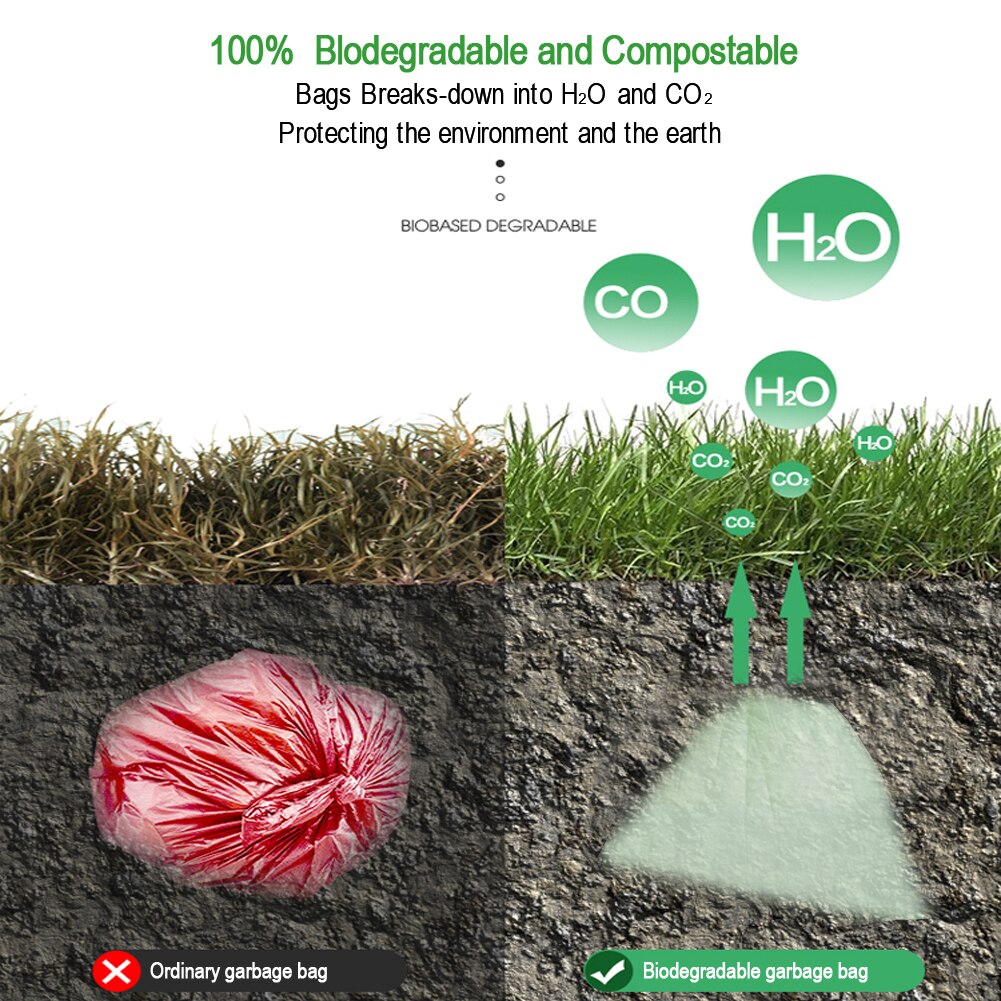 Bolsas biodegradables para excrementos de perro, bolsas de limpieza respetuosas con el medio ambiente, adecuado para productos