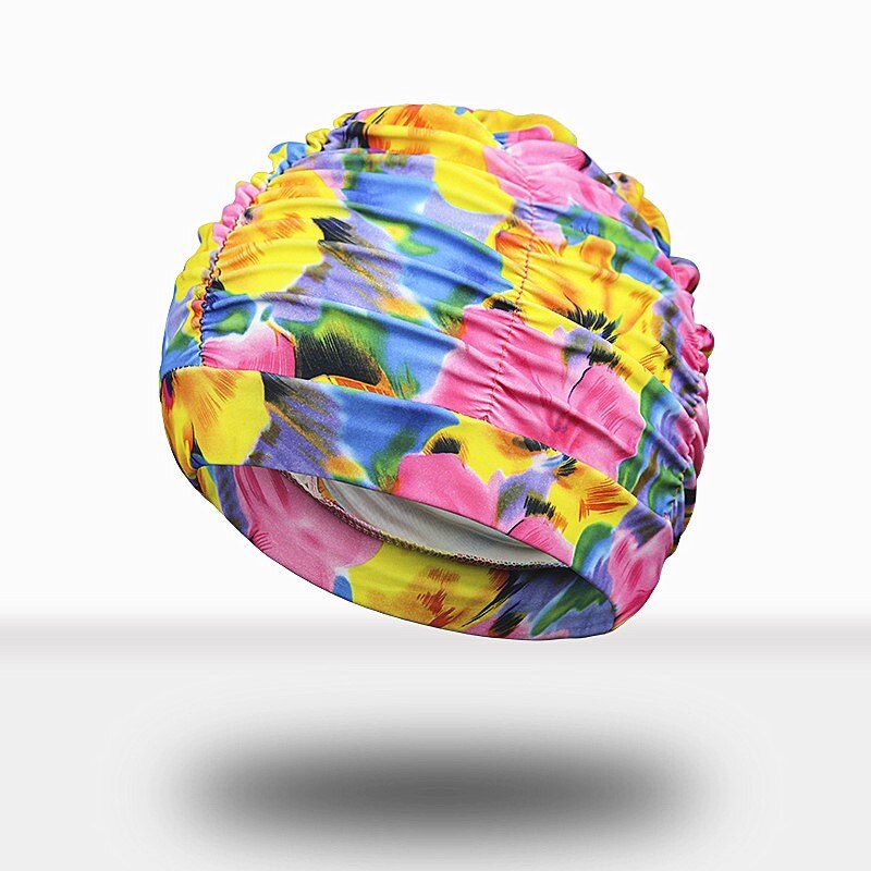 1Pc Zwemmen Hoed Vrouwen Lang Haar Badmuts Badmuts Stretch Drape Gratis Size Zwemmen Zwembad Sport Elastische Nylon tulband Unisex