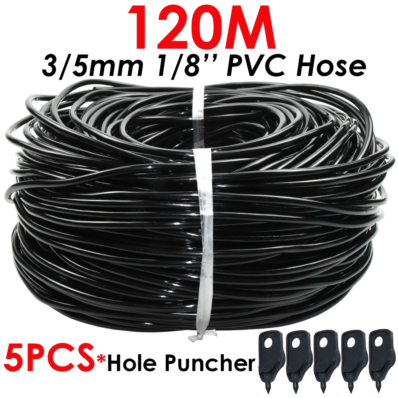 SPRYCLE 10-120M 3/5mm PVC Schlauch Micro Drip Bewässerung System w/ Puncher 1/8&#39;&#39; Garten schläuche Rohr Pfeil Tropf Pflanzen Gewächshaus: SPL11-KIT14-120M