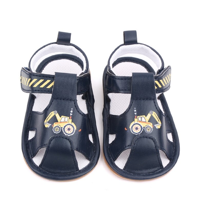 Baby Baby Sandalen Pasgeboren Baby Jongen Cartoon Pu Lederen Anti-Slip Sandalen Peuter Rubberen Zool Eerste Wandelaars Maat 0-24M: DL / 0-6M